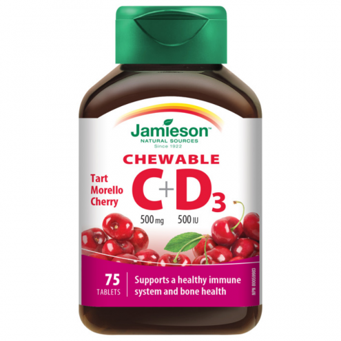 JAMIESON Vitamíny C a D3 třešeň cucací tbl.30